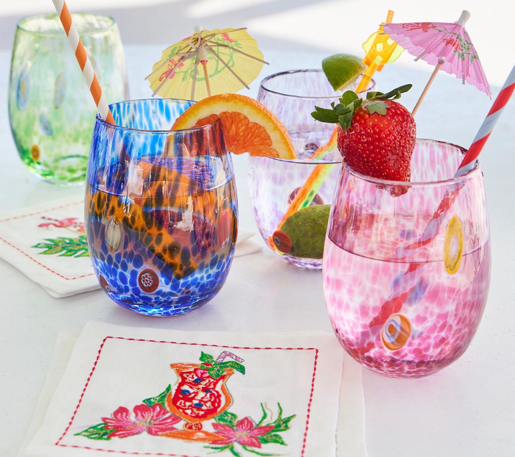 Kim Seybert, Inc.Gala Tumbler in Blue, Set of 4Glassware