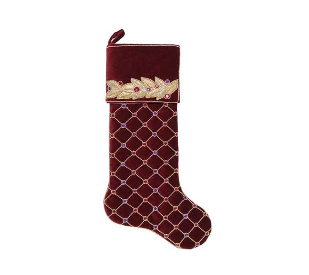 Sample: Holiday Lattice Stocking in Multi