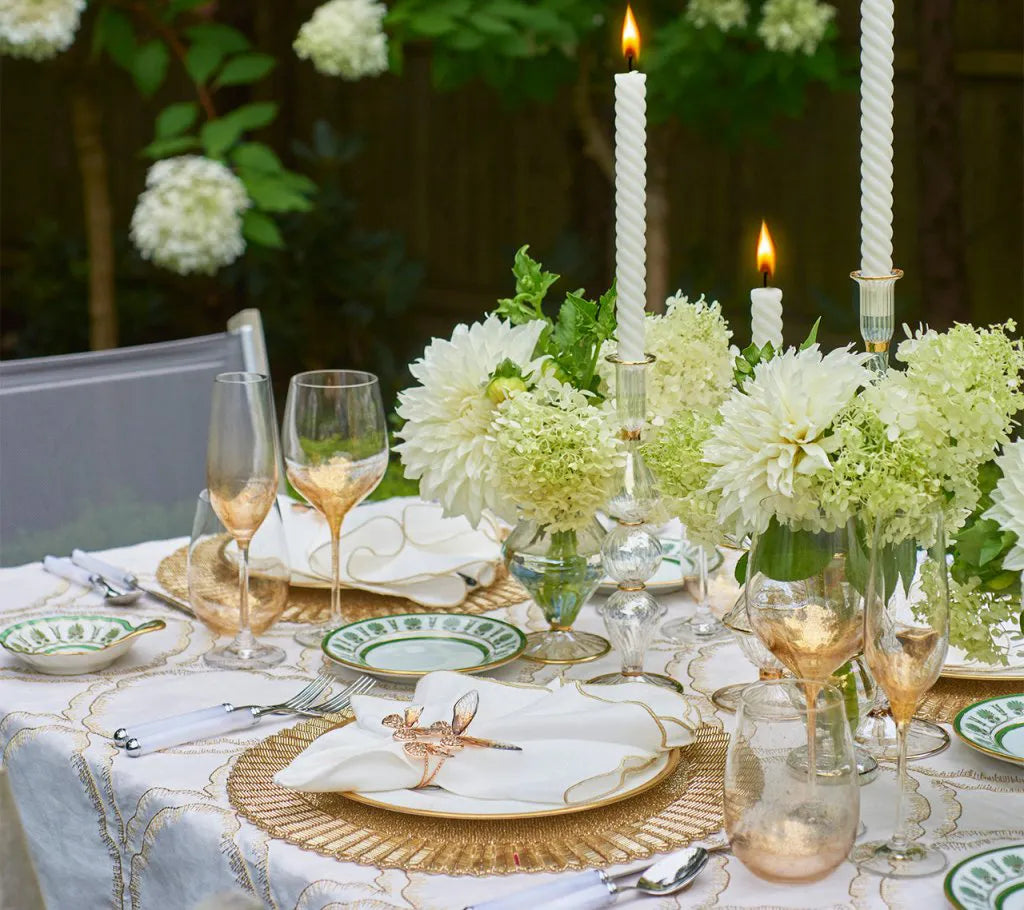 Luminance Napkin in White & Gold, Set of 4