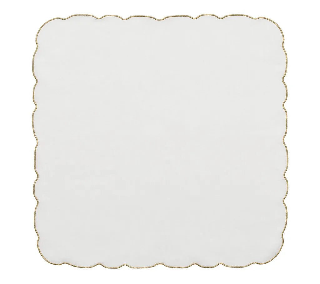 Luminance Napkin in White & Gold, Set of 4