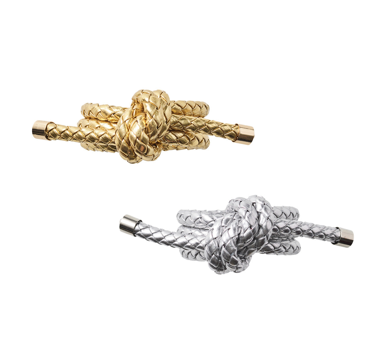 Rope Knot Napkin Rings in Metallic Tones, Set of 4