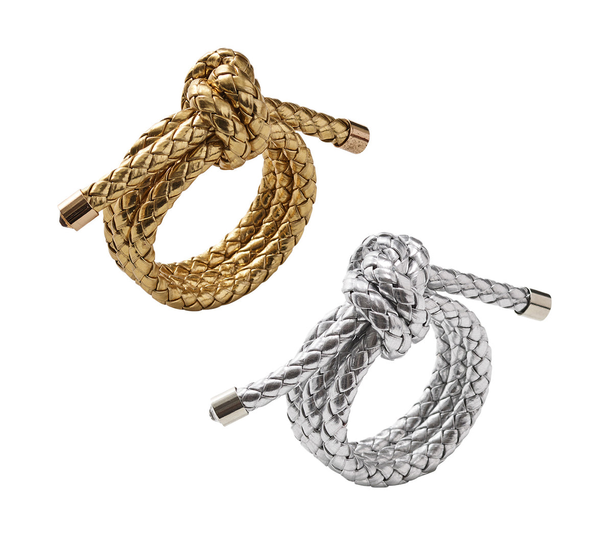 Rope Knot Napkin Rings in Metallic Tones