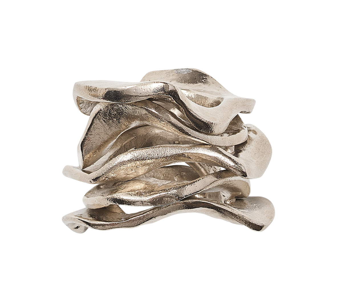 Kim Seybert Luxury Flux Napkin Ring in Silver