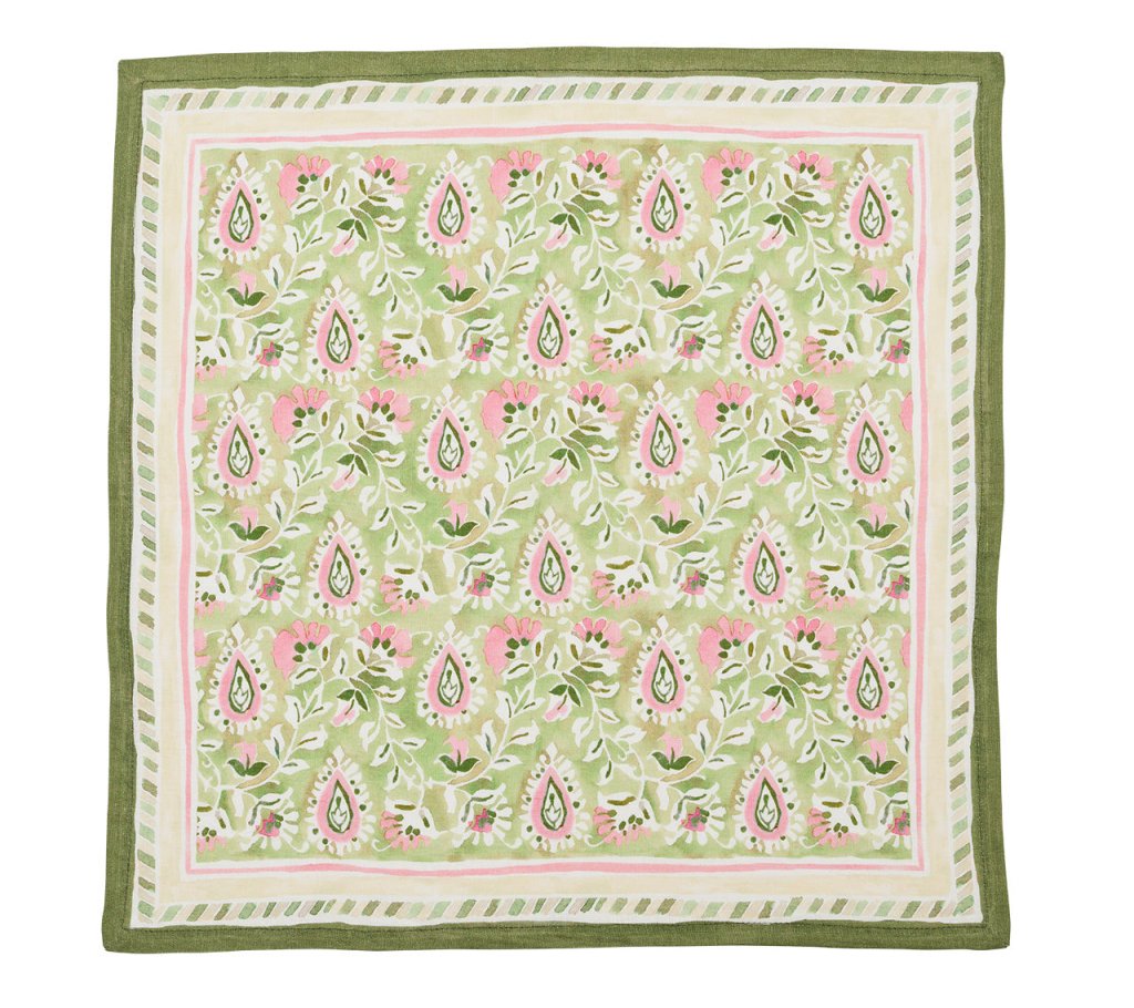Kim Seybert, Inc.Mira Napkin in Green & Pink, Set of 4Napkins