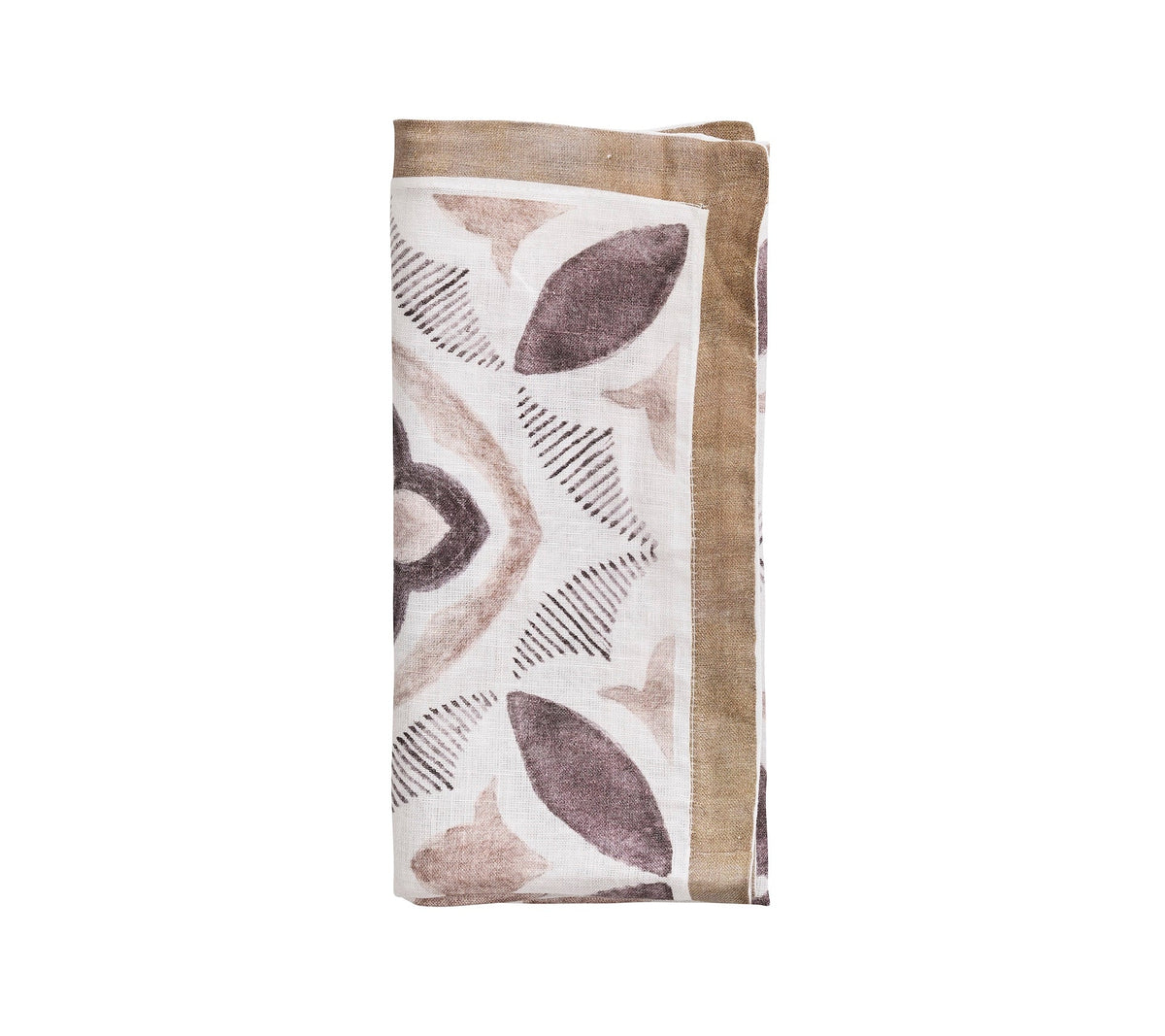 Sample: Valencia Napkin in White & Brown