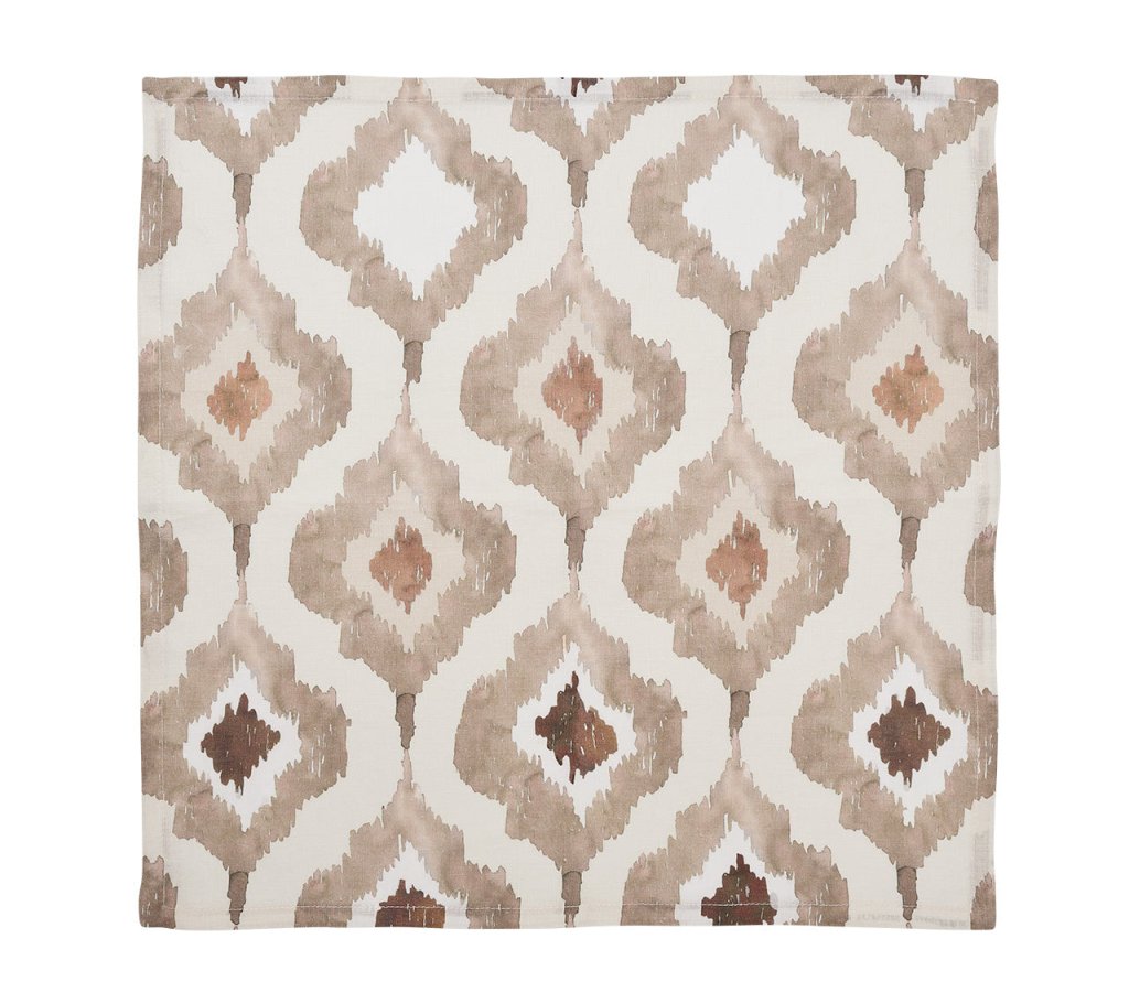 Watercolor Ikat Napkin in Taupe, Set of 4