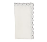 Arches Napkin in White & Silver, Set of 4
