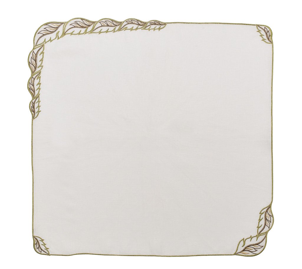 Winding Vines Napkin in White & Green, Set of 4