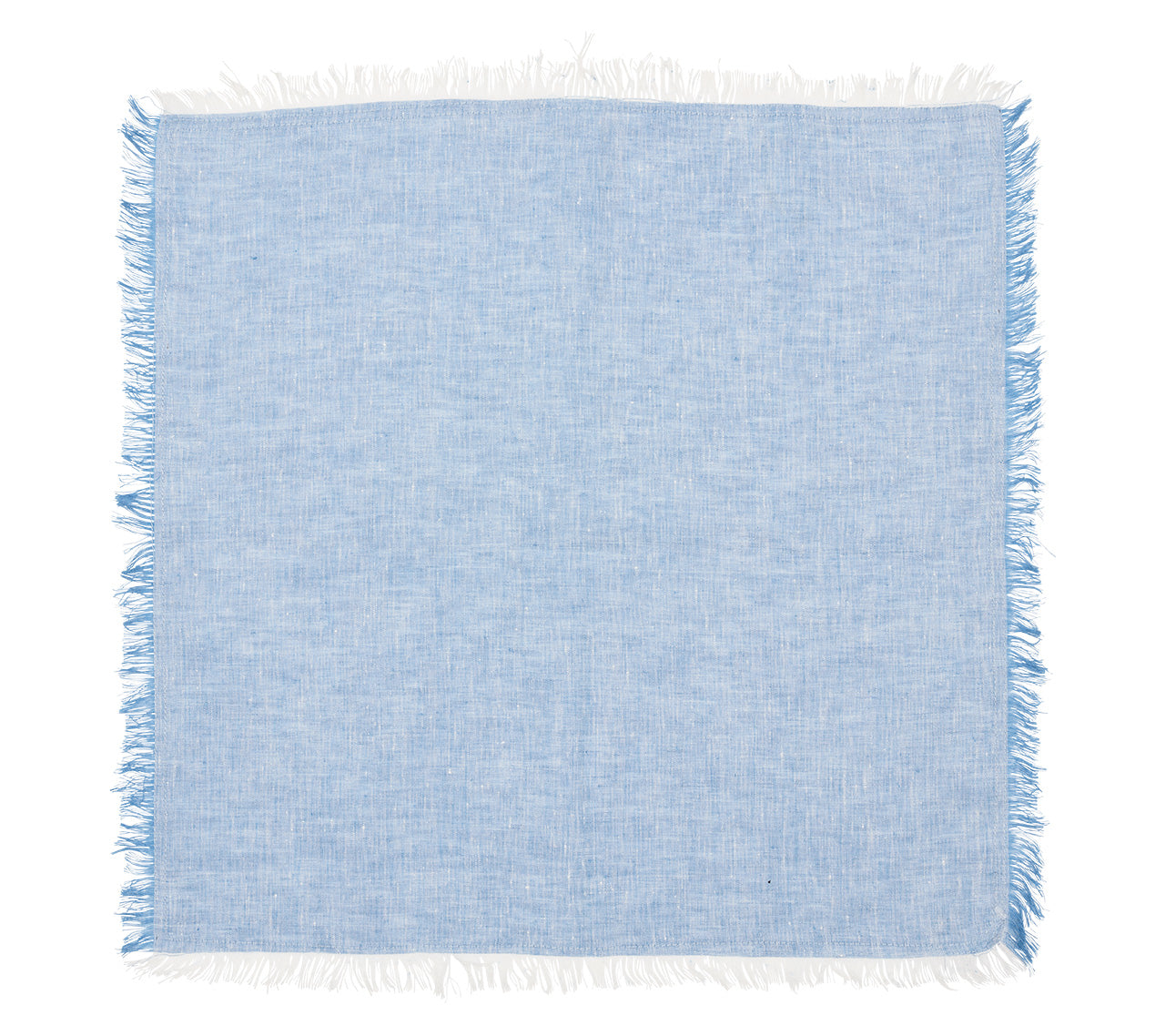 Chambray Fringe Napkin in Blue, Set of 4