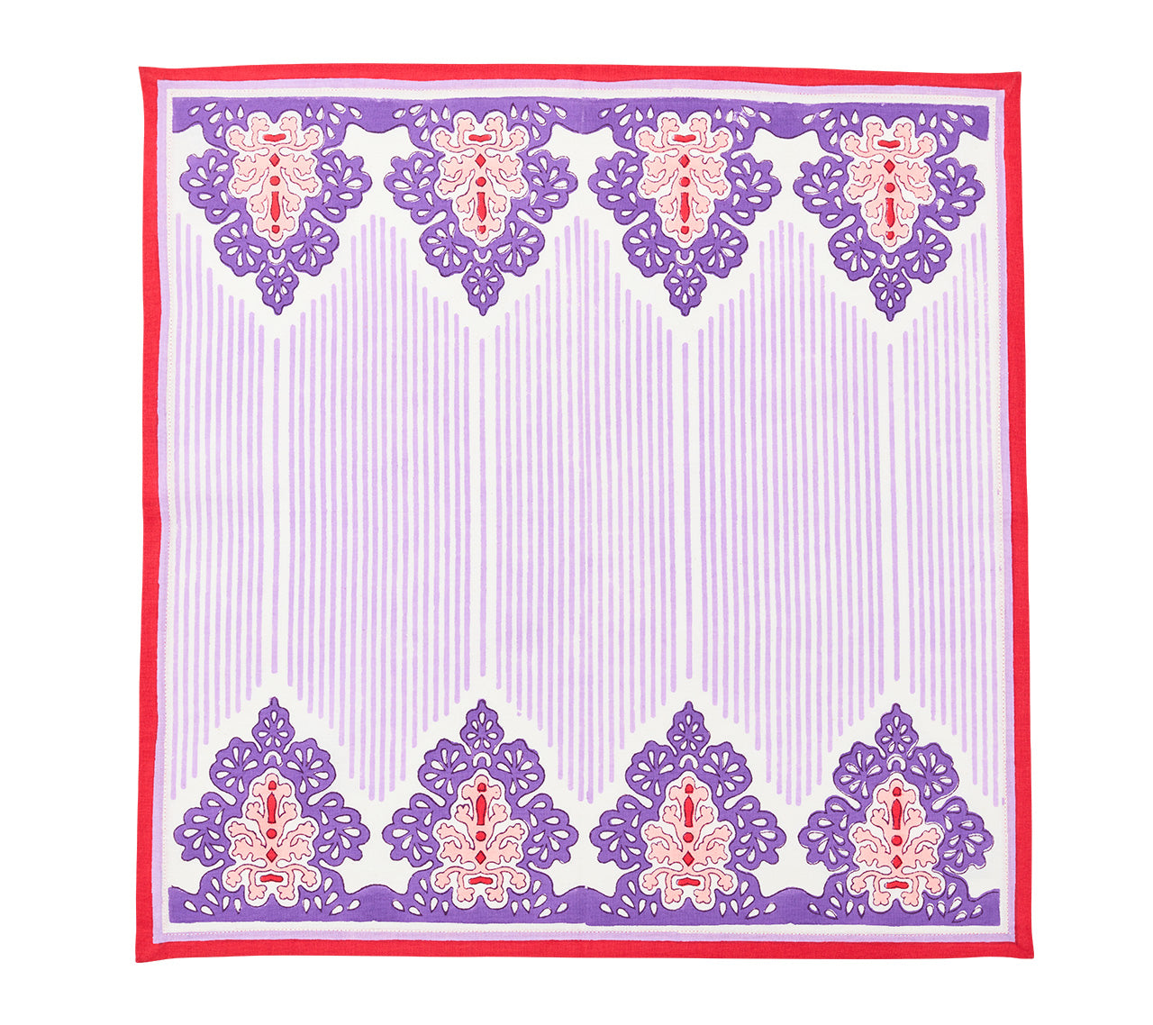 Filigree Napkin in White, Lilac & Coral, Set of 4