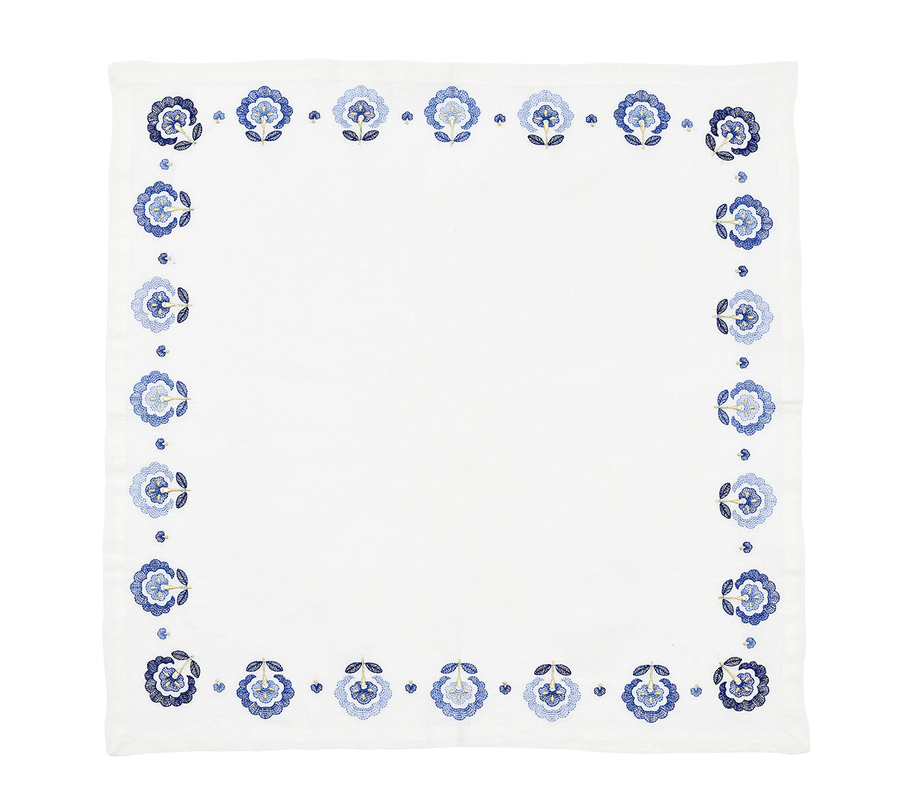 Carnation Napkin in White & Blue, Set of 4