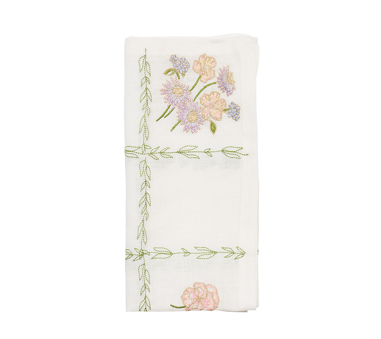 Trellis Napkin in White/Multi, Set of 4