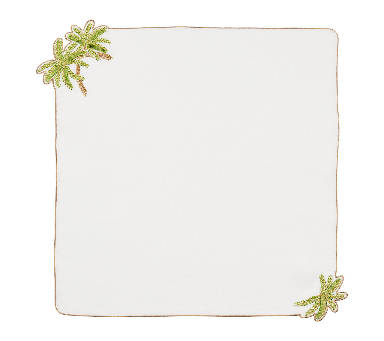 Palmera Napkin in White, Green & Gold, Set of 4