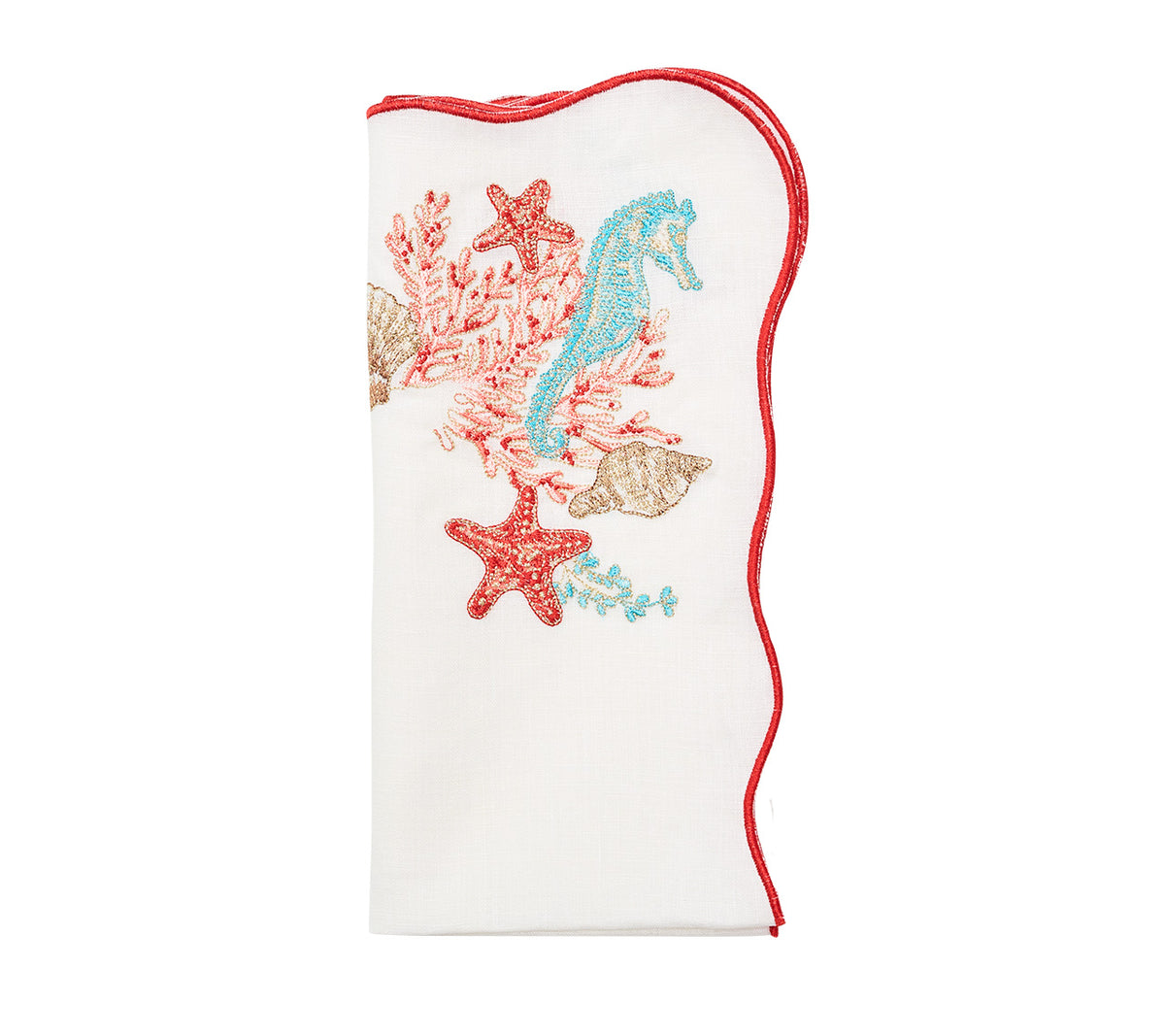 Marina Napkin in White & Multi, Set of 4