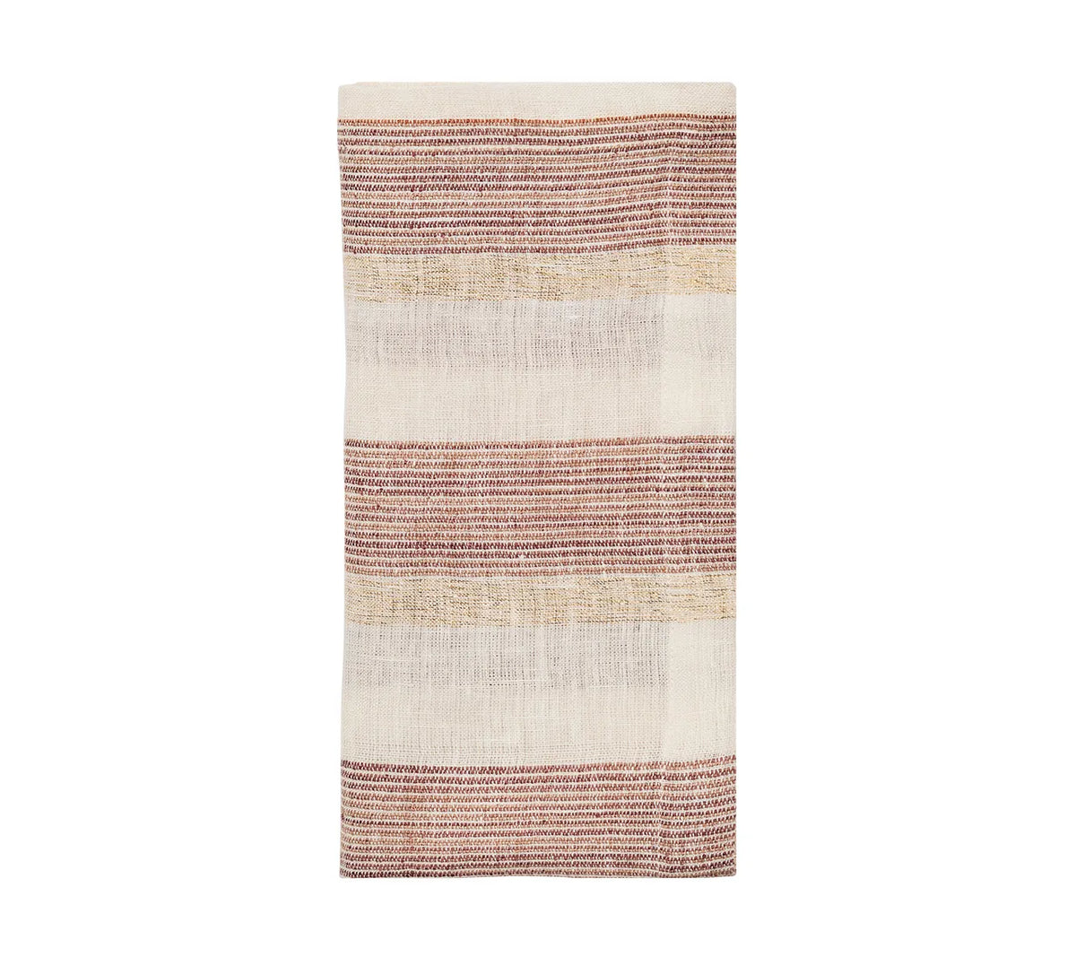 Broad Stripe Napkin in Brown & White, Set of 4