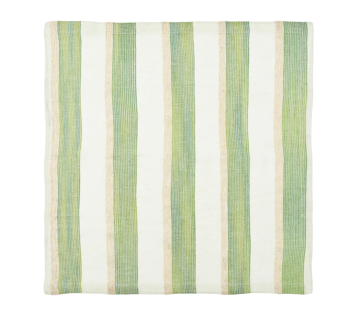 Broad Stripe Napkin in Green & White, Set of 4