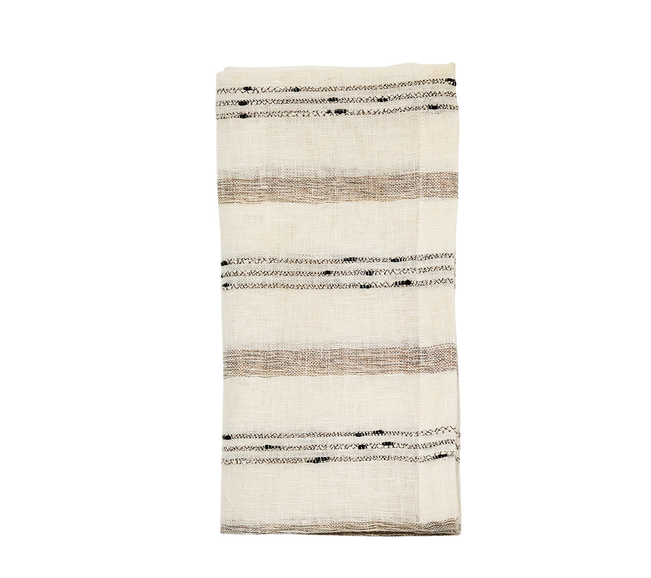 Stria Napkin in Ivory & Black, Set of 4
