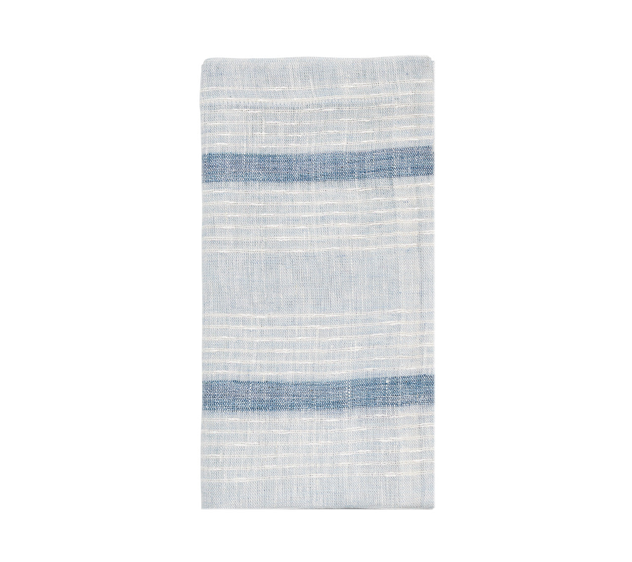 Ribbon Stripe Napkin in Ivory & Blue, Set of 4
