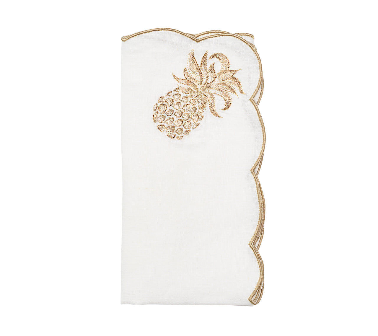 Pina Punch Napkin in White, Natural & Gold, Set of 4