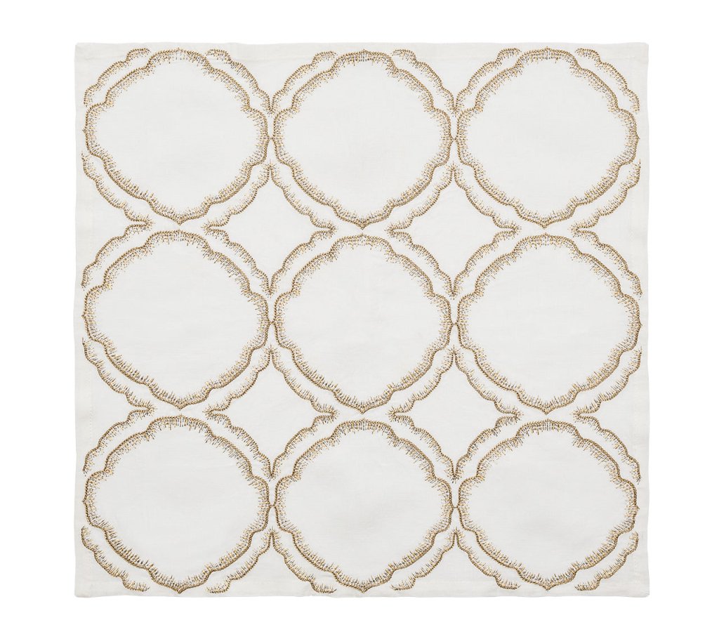 Kim Seybert, Inc.Daydream Napkin in White, Gold & Silver, Set of 4Napkins