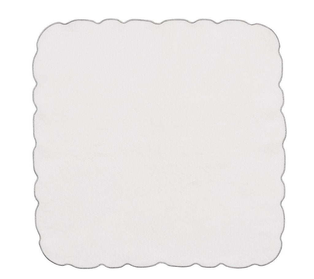 Luminance Napkin in White & Silver, Set of 4