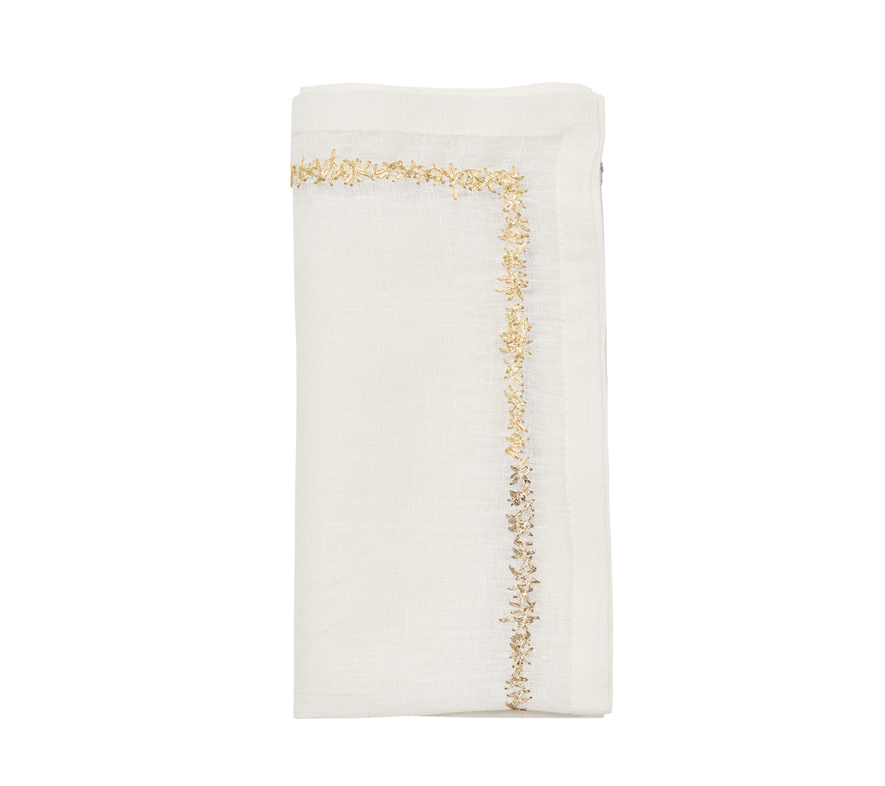 Aurelia Napkin in White, Gold & Silver, Set of 4