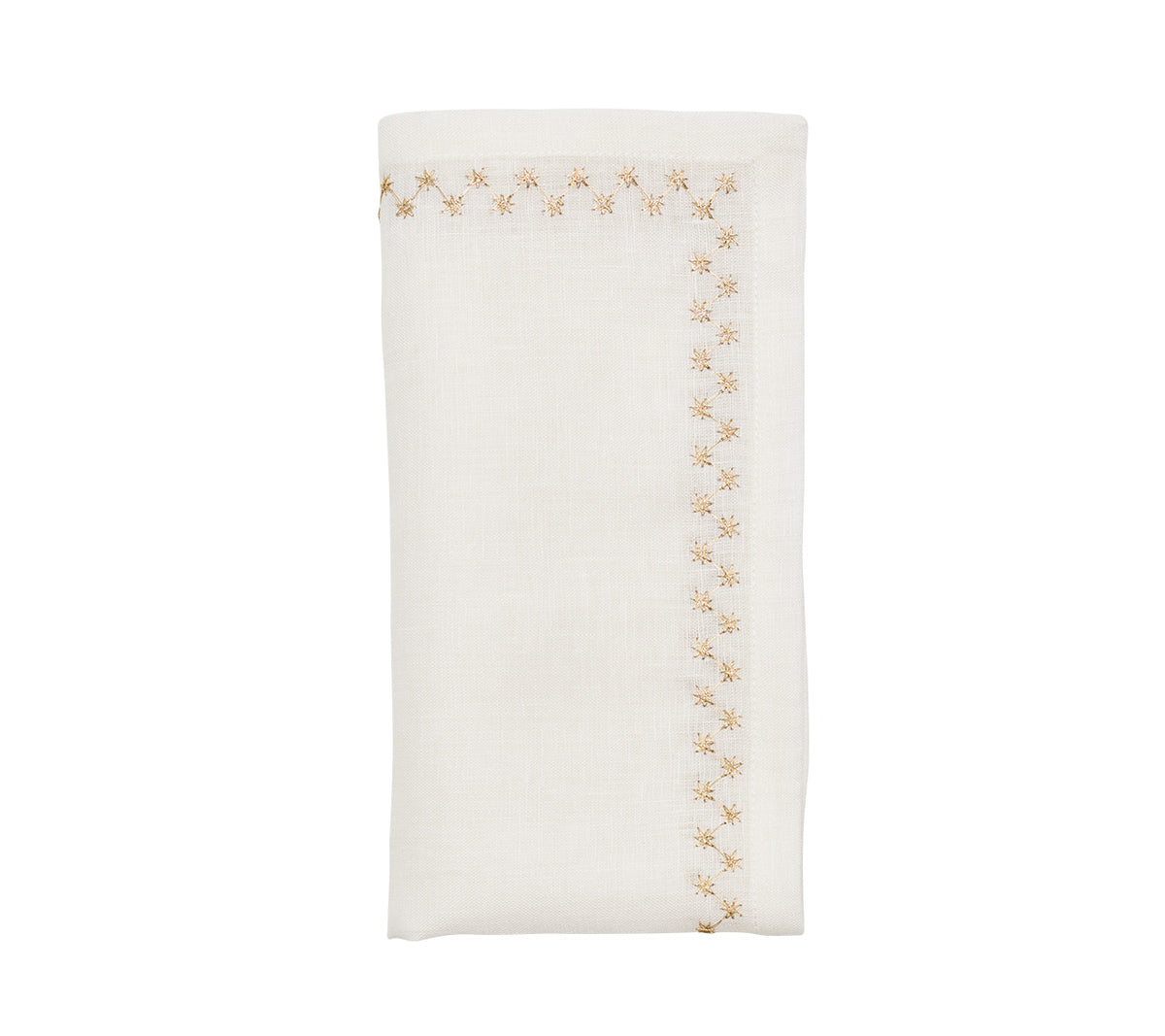 Starry Night Napkin in White & Gold, Set of 4