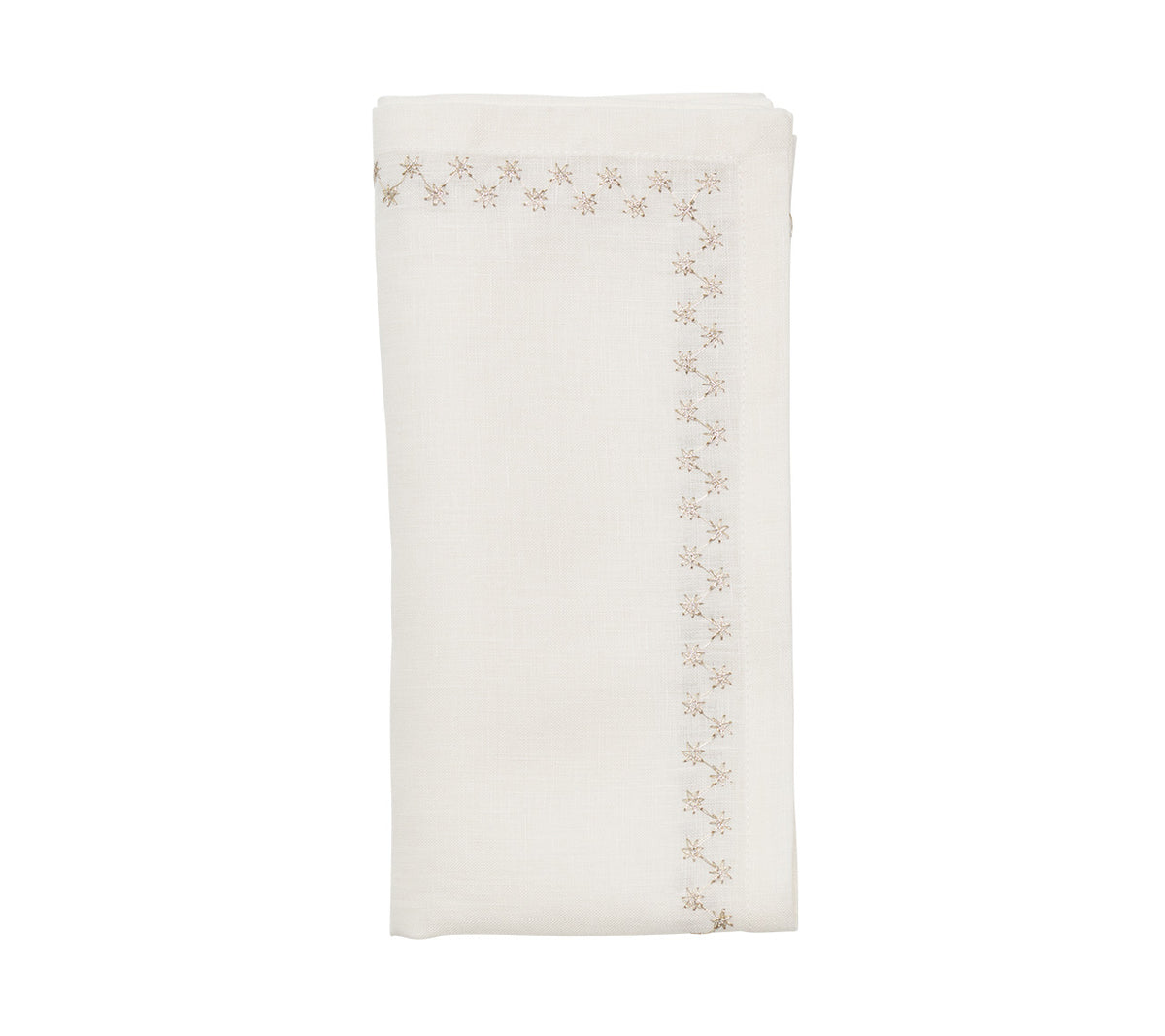 Starry Night Napkin in White & Silver, Set of 4