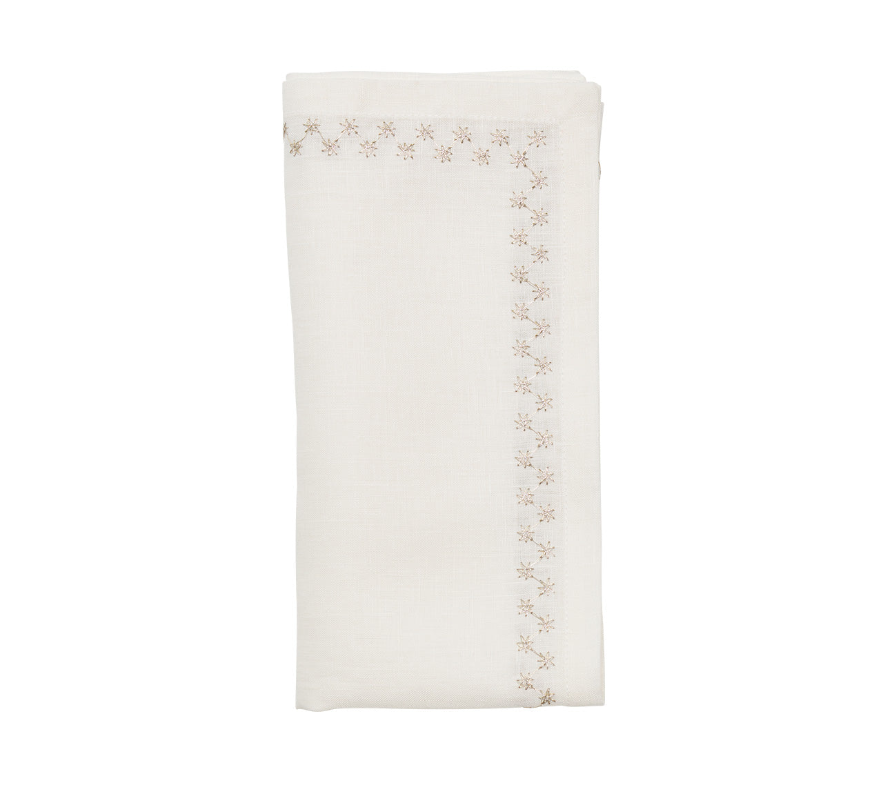 Starry Night Napkin in White & Silver, Set of 4