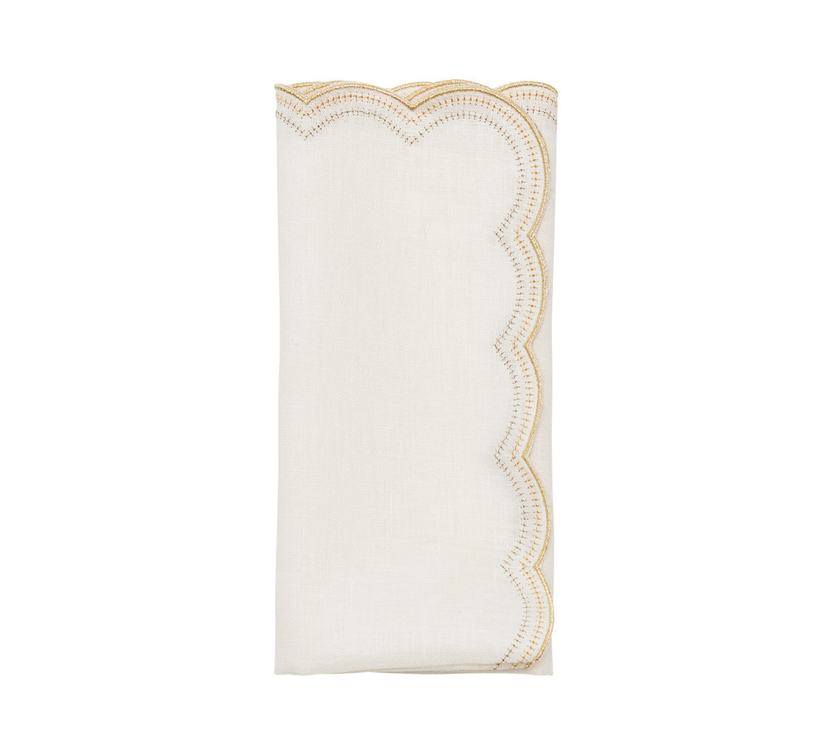Lune Napkin in White, Gold & Silver, Set of 4