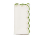 Lune Napkin in White, Green & Gold, Set of 4