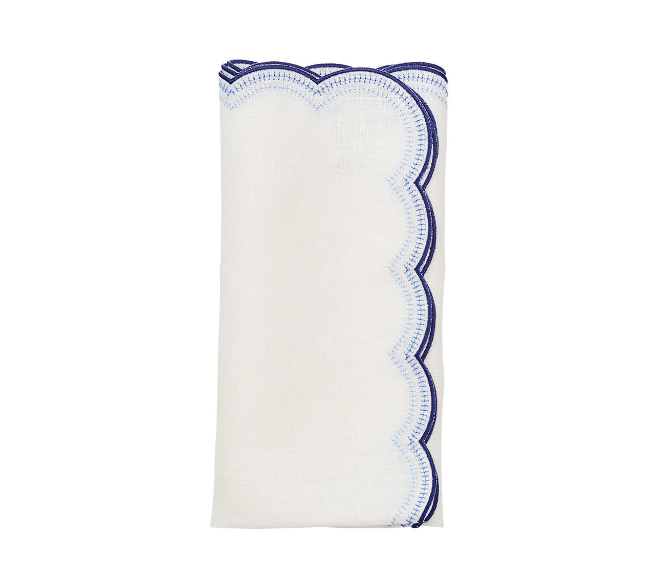Lune Napkin in White & Navy, Set of 4