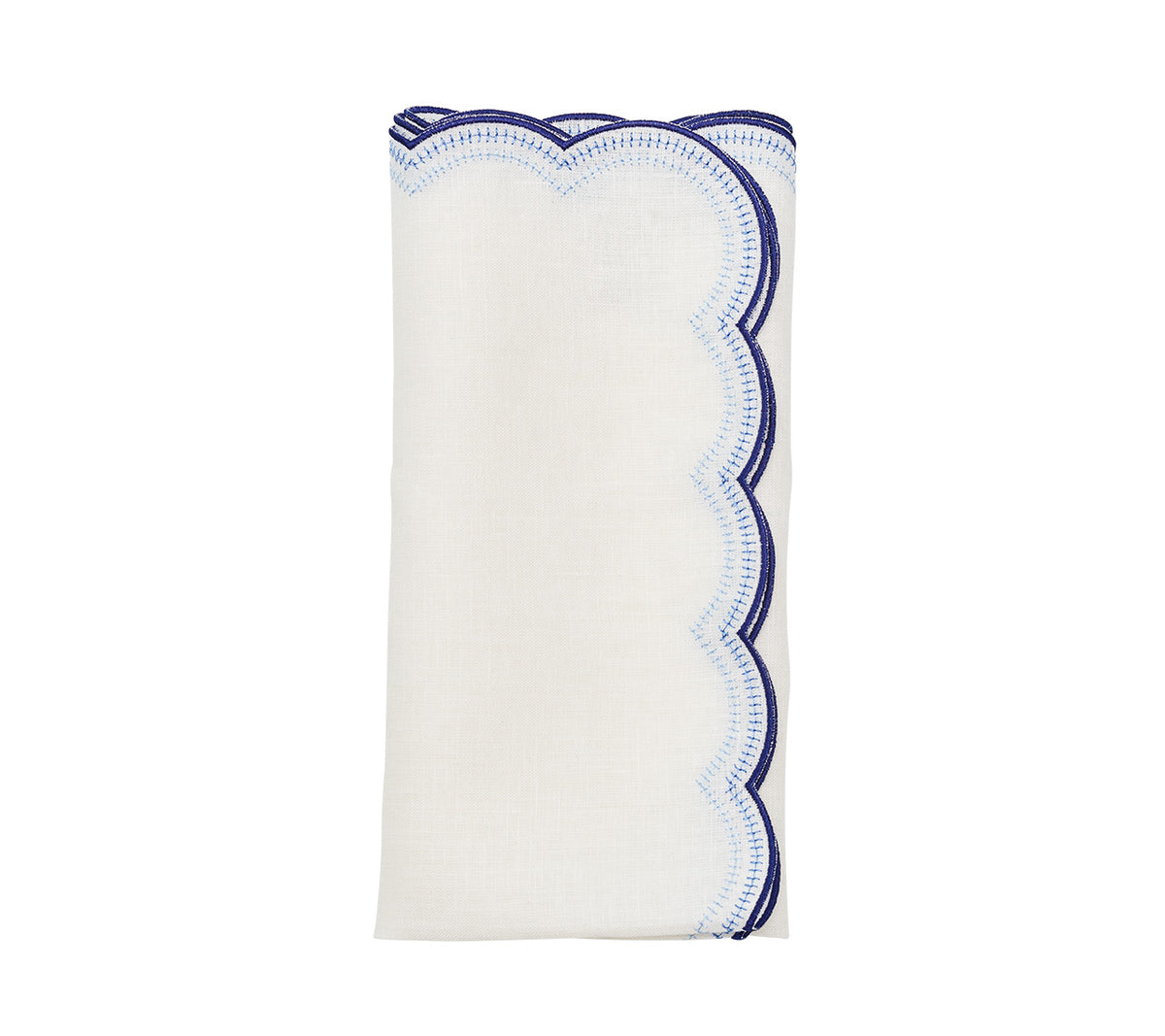 Lune Napkin in White & Navy, Set of 4