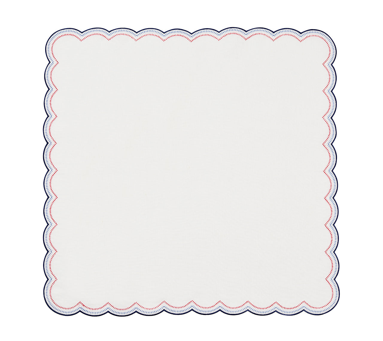 Lune Napkin in White, Red & Blue, Set of 4