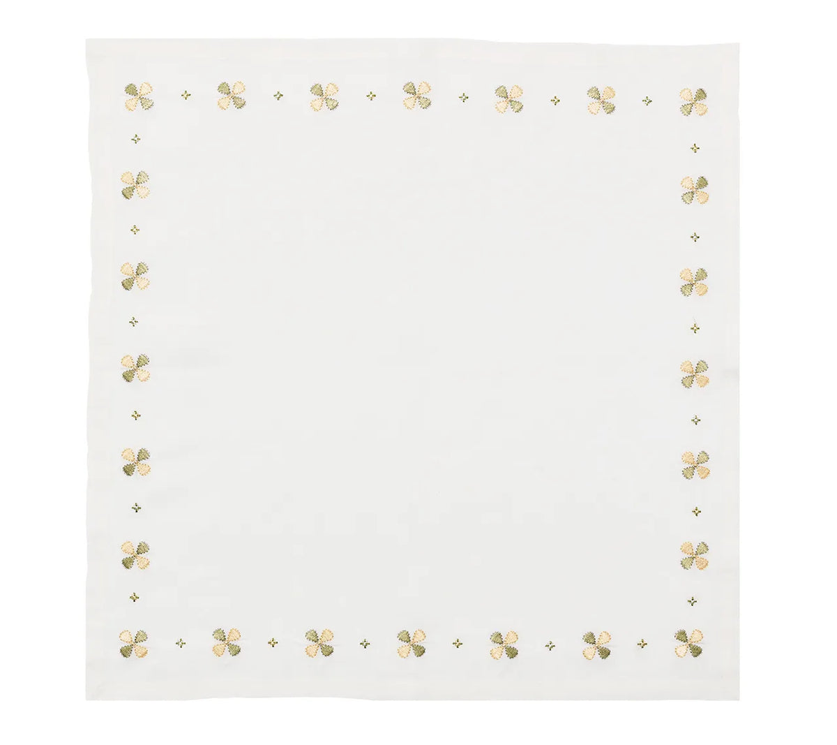 Clover Napkin in White & Sage, Set of 4