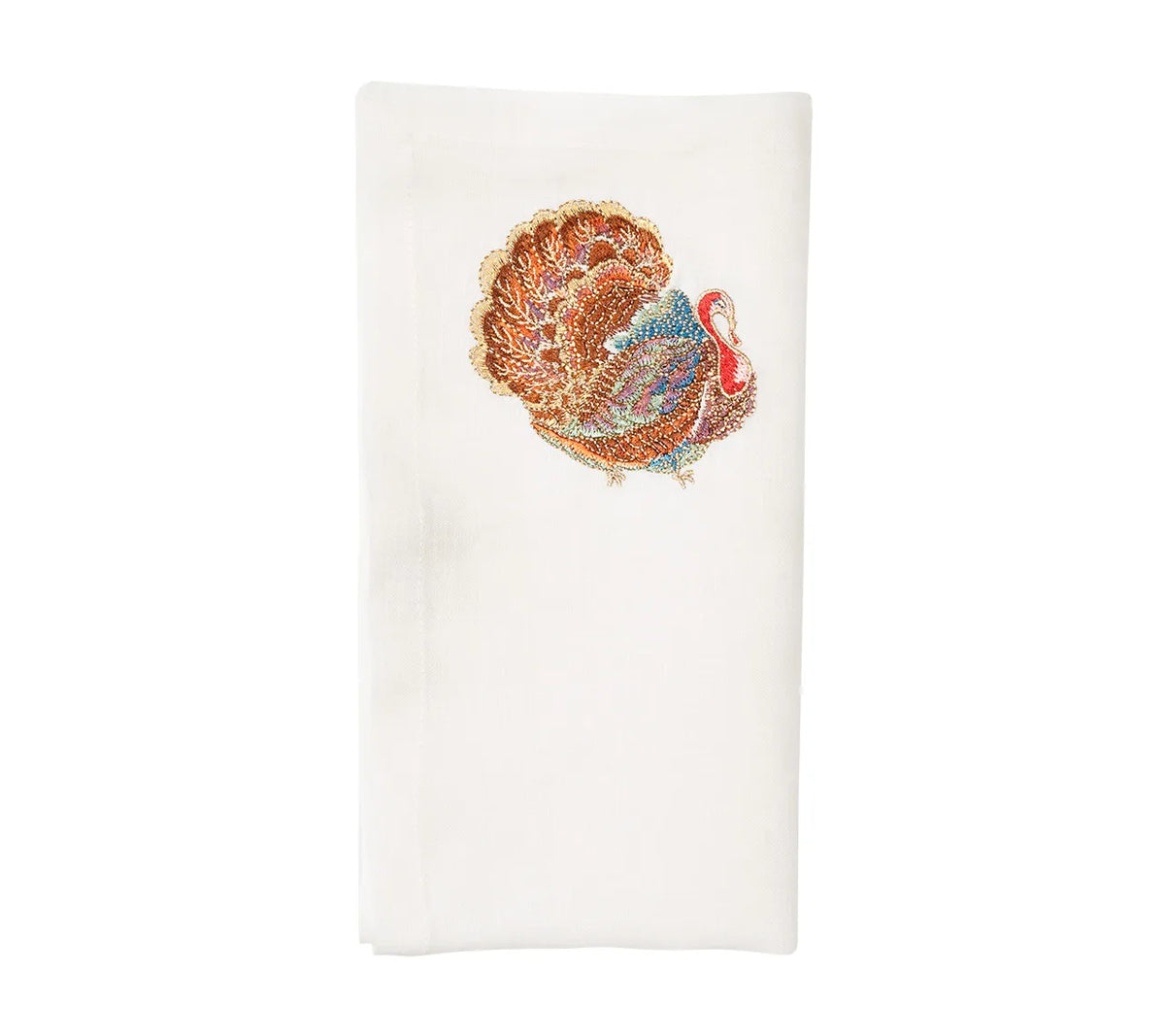 Gobble Napkin in White & Multi, Set of 4