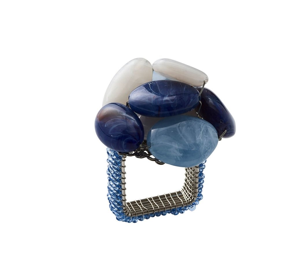 Kim Seybert, Inc.Sea Stone Napkin Ring in Navy, Set of 4Napkin Rings