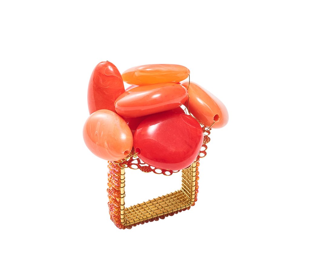 Kim Seybert, Inc.Sea Stone Napkin Ring in Orange, Set of 4Napkin Rings