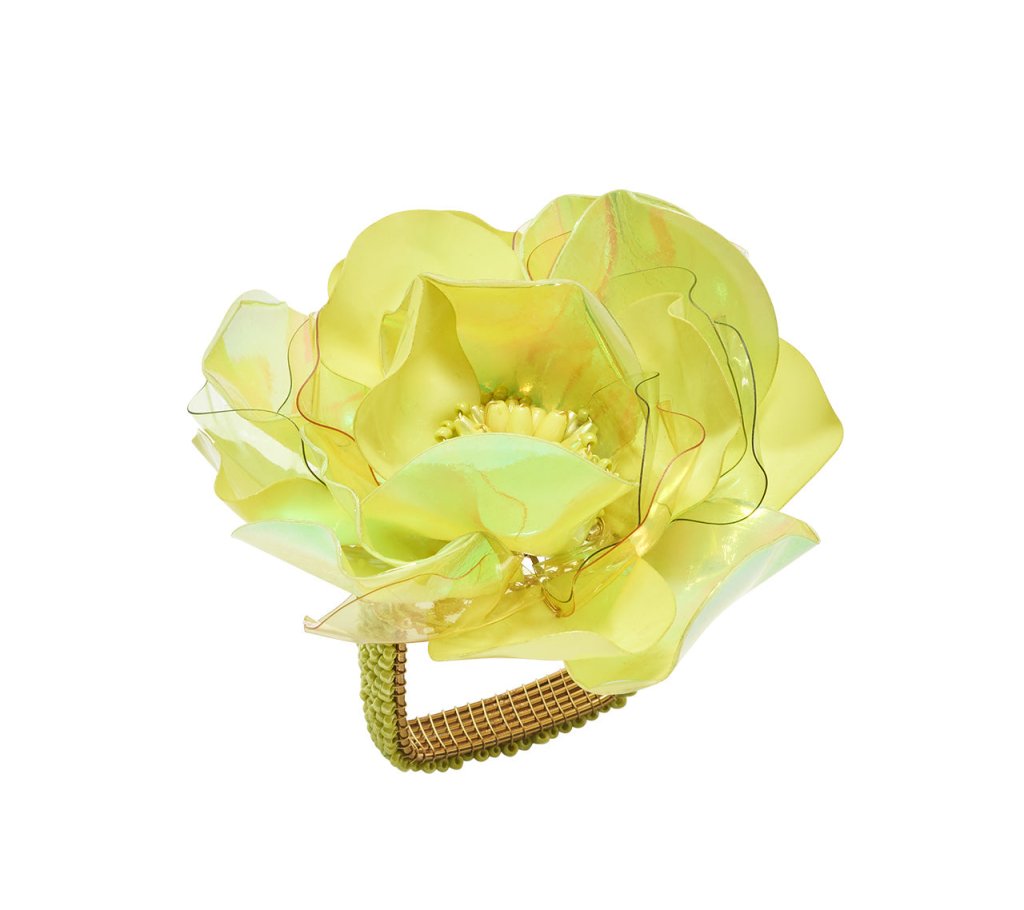 Kim Seybert, Inc.Gardenia Napkin Ring in Citron, Set of 4Napkin Rings