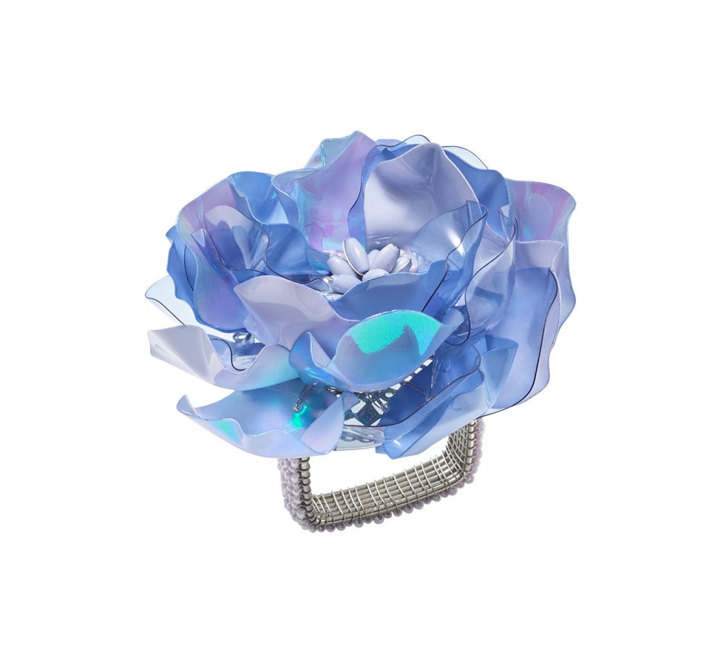 Kim Seybert, Inc.Gardenia Napkin Ring in Periwinkle, Set of 4Napkin Rings