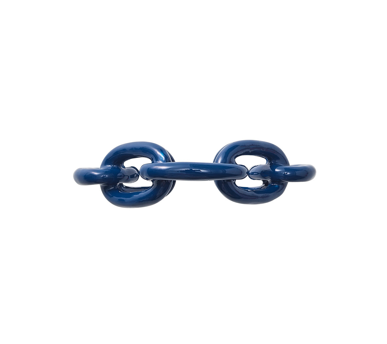 Kim Seybert Luxury Enamel Chain Link Napkin Ring in Navy
