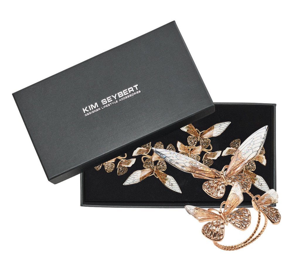 Kim Seybert, Inc.Flutter Napkin Ring in Champagne & Gold, Set of 4 in a Gift BoxNapkin Rings