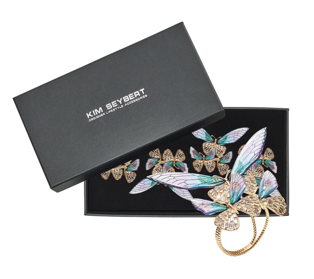 Kim Seybert, Inc.Flutter Napkin Ring in Lilac & Periwinkle, Set of 4 in a Gift BoxNapkin Rings