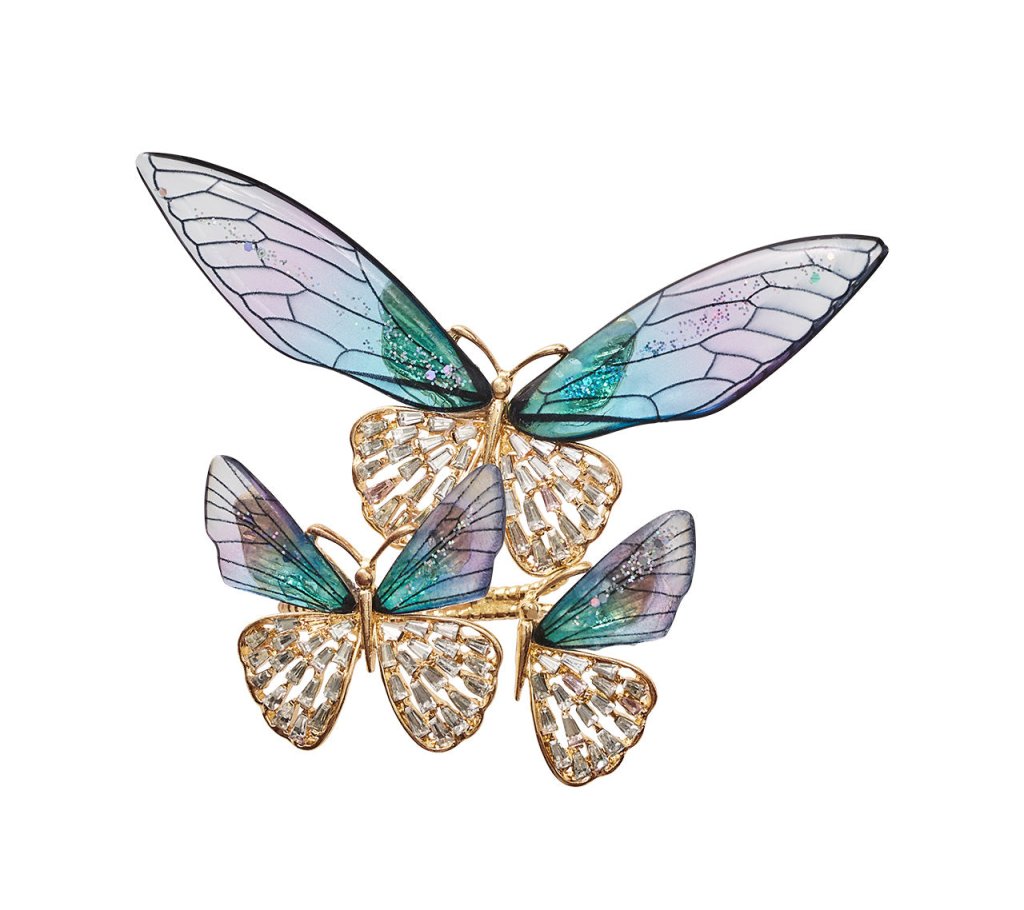 Flutter Napkin Ring in Lilac & Periwinkle, Set of 4 in a Gift Box