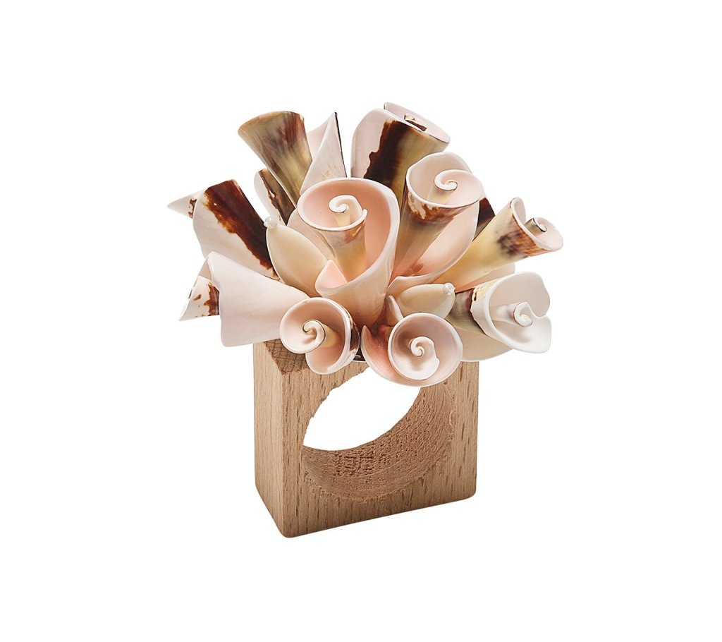 Kim Seybert, Inc.Seashell Burst Napkin Ring in Ivory & Natural, Set of 4Napkin Rings