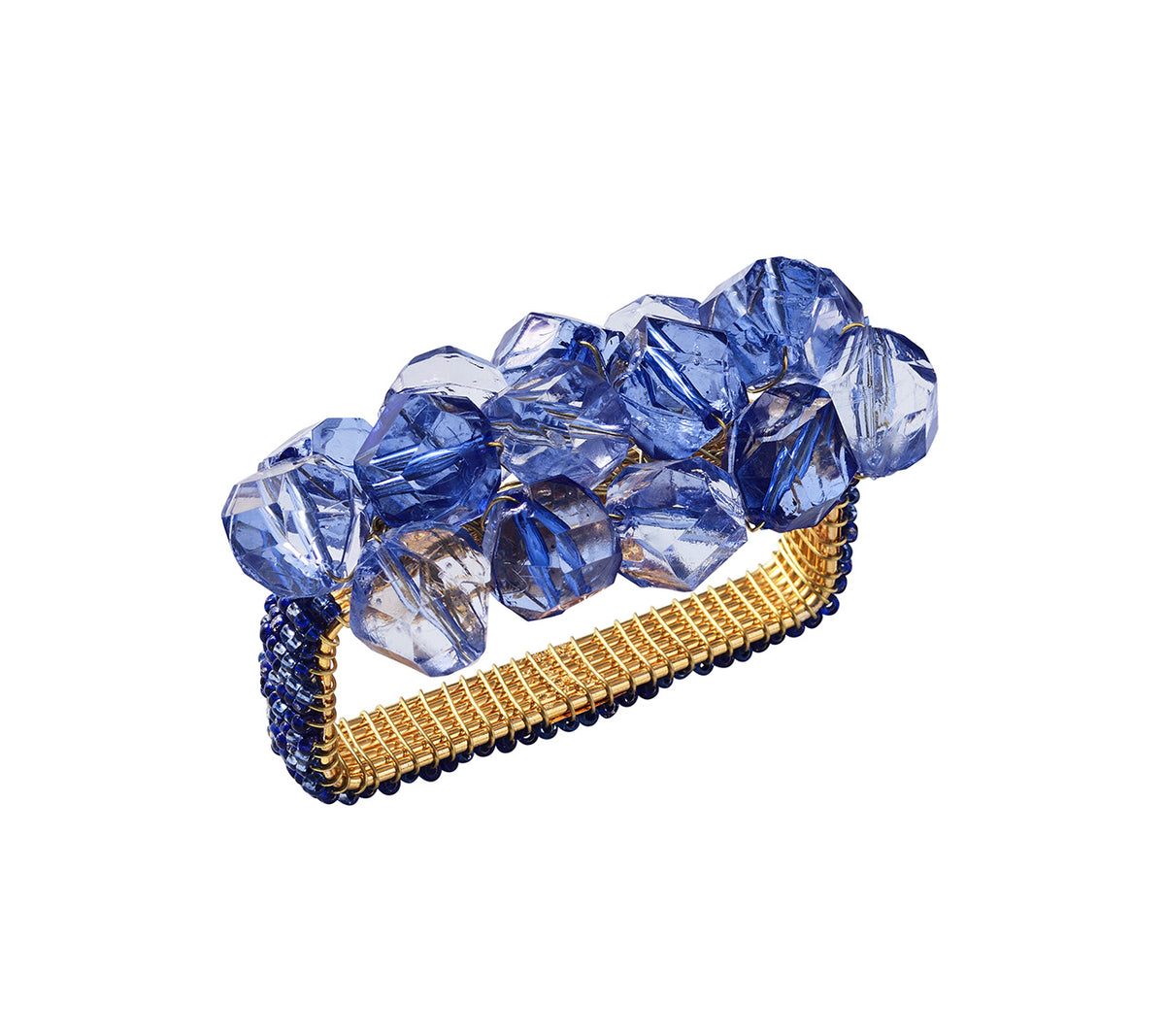 Pop Rocks Napkin Ring in Navy & Blue, Set of 4