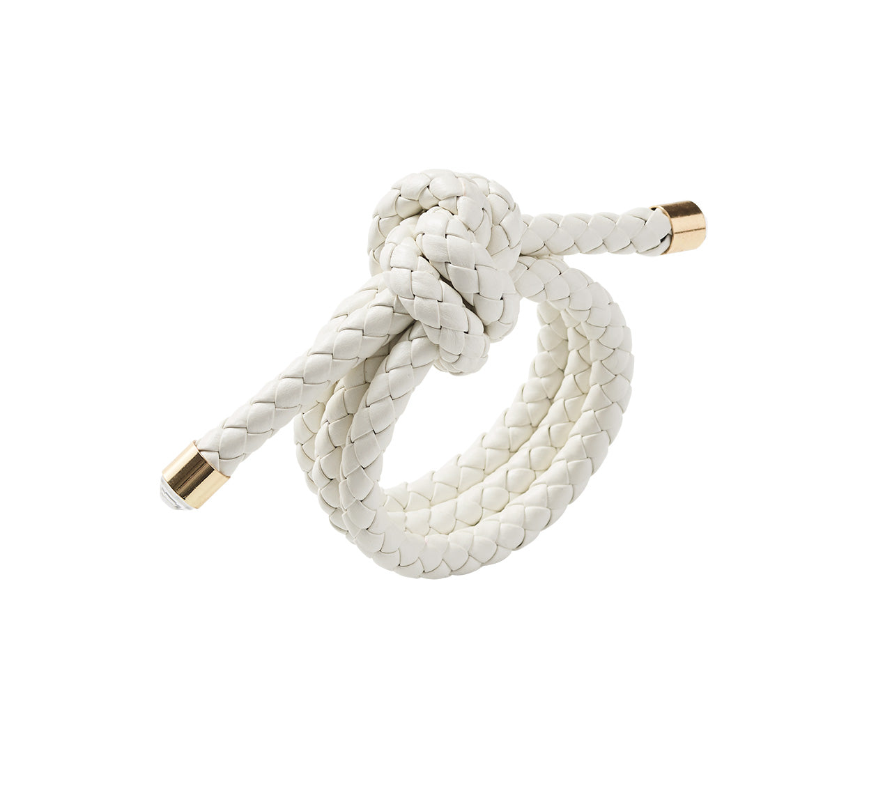 Rope Knot Napkin Ring in White, Set of 4