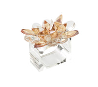 Spectra Napkin Ring in Champange & Crystal, Set of 4 in a Gift Box