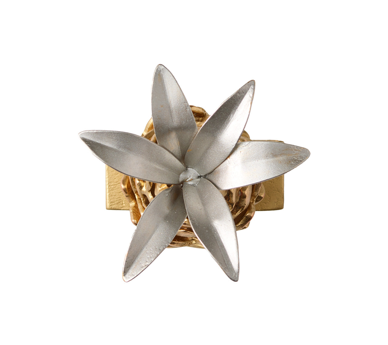 Sunny Isles Napkin Ring in Gold & Silver, Set of 4