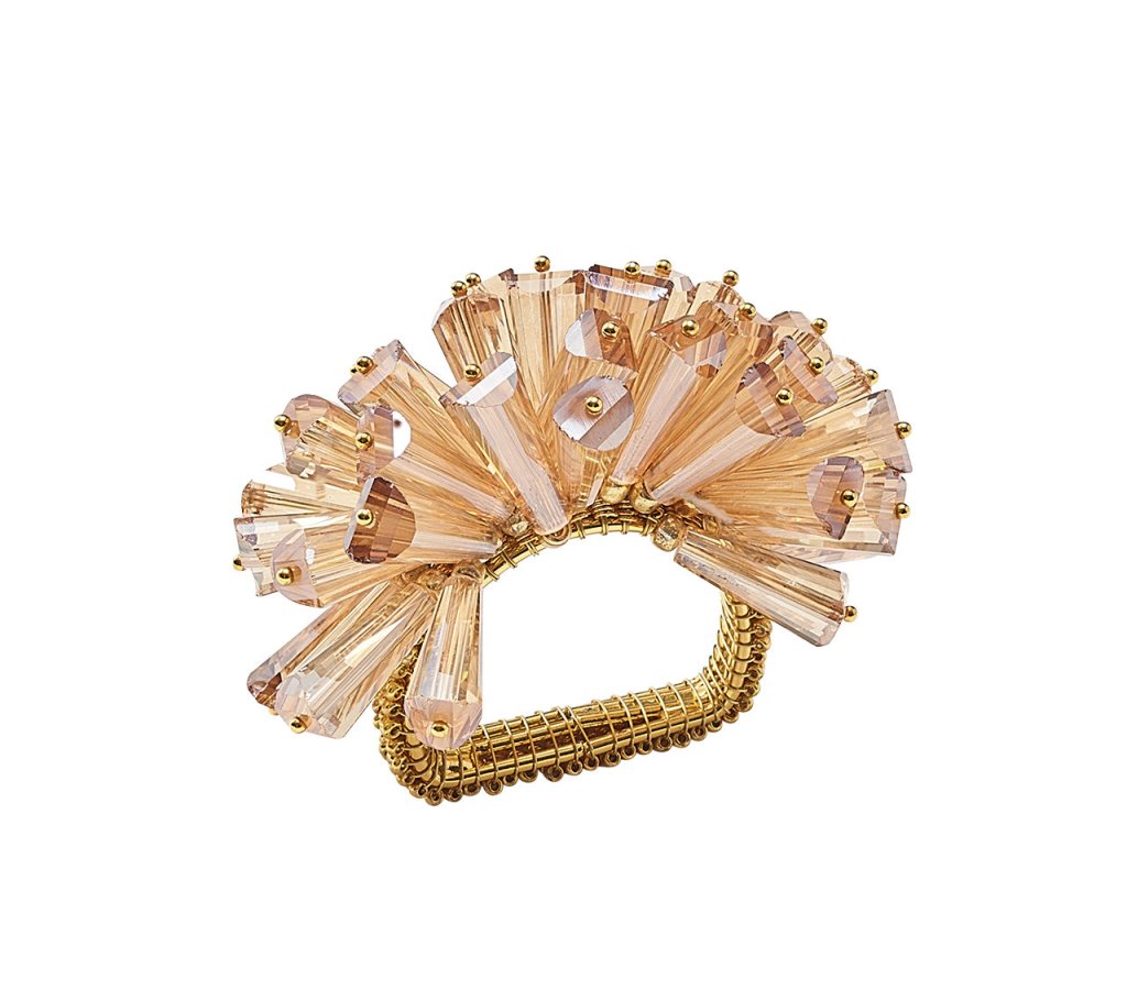 Kim Seybert, Inc.Dazzle Napkin Ring in Champagne, Set of 4Napkin Rings